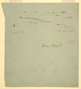 Rajz, Campagna, Róma, Olaszország, 1869. május 6. alkotó: Frederic Edwin Church