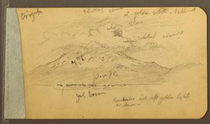 Rajz, Felhős hegyek, 1889 alkotó: Frederic Edwin Church