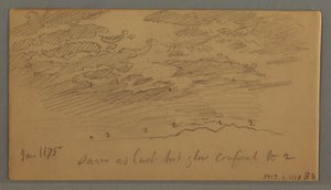 Rajz, Felhő a dombok felett, 1875. január alkotó: Frederic Edwin Church