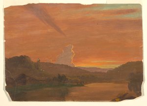 Rajz, Felhőtanulmány naplementében, 1850-60 alkotó: Frederic Edwin Church