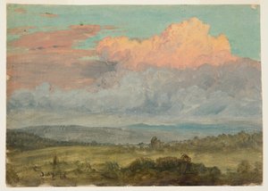 Rajz, Felhők, Hudson-völgy, New York, 1866. július alkotó: Frederic Edwin Church