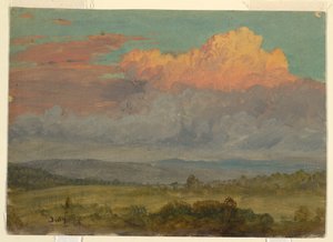 Rajz, Felhők, Hudson-völgy, New York, 1866. július alkotó: Frederic Edwin Church