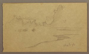 Rajz, Felhők és part, "Bloxburgh", 1865. augusztus alkotó: Frederic Edwin Church