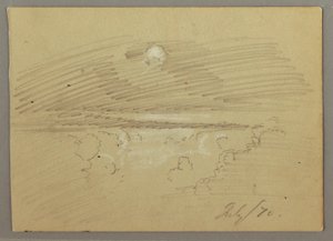 Rajz, Felhős égbolt, 1870. július alkotó: Frederic Edwin Church