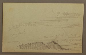 Rajz, Felhős égbolt, valószínűleg 1860-as évek alkotó: Frederic Edwin Church