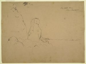 Rajz, part, "The Old Friar Neaer Eastport", 1851 körül. alkotó: Frederic Edwin Church