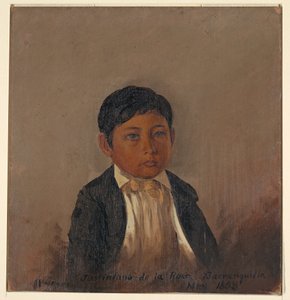 Rajz, Kolumbia, Barranquilla, fiú portréja, 1853. május alkotó: Frederic Edwin Church