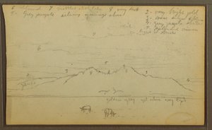 Rajz, Tehenek tájban; hátoldal: Bambusz, 1857 alkotó: Frederic Edwin Church