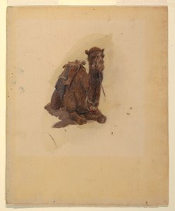 Rajz, Guggoló dromedár, 1868 alkotó: Frederic Edwin Church