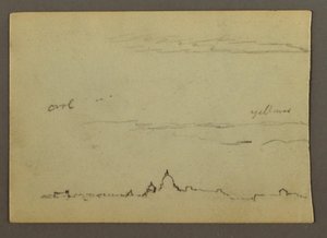 Rajz, A Szent Péter-bazilika és a Vatikán távoli látképe, Róma, Olaszország, 1869 januárja alkotó: Frederic Edwin Church
