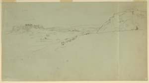Rajz, Az Akropolisz északi oldalának távoli látképe, 1869 alkotó: Frederic Edwin Church