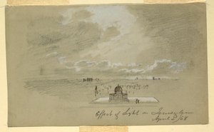 Rajz, A fény hatása Jeruzsálemre, 1868. április 2. alkotó: Frederic Edwin Church