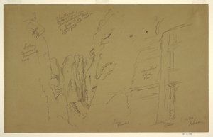 Rajz, El Khasnesh, Petra Jordánia, 1868. február 26. alkotó: Frederic Edwin Church