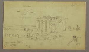 Rajz, a Parrelorium homlokzata, 1868. április 28. alkotó: Frederic Edwin Church