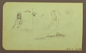 Rajz, gyár; hátoldal: Figurák, 1883 alkotó: Frederic Edwin Church