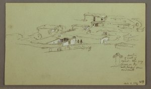 Rajz, Flat Rocky Hill, 1868. május 4. alkotó: Frederic Edwin Church