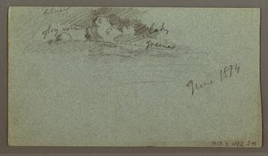 Rajz, úszó jéghegy, valószínűleg 1874 júniusában alkotó: Frederic Edwin Church