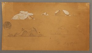 Rajz, úszó jéghegyek, 1859. július 5. alkotó: Frederic Edwin Church