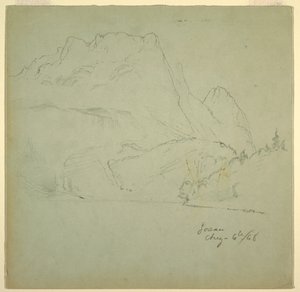 Rajz, Az egyik gosaui tóról, Salzkammergut, 1868. augusztus 6. alkotó: Frederic Edwin Church