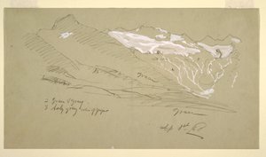 Rajz, A Berni Alpokból, Bel Arp, 1868. augusztus alkotó: Frederic Edwin Church
