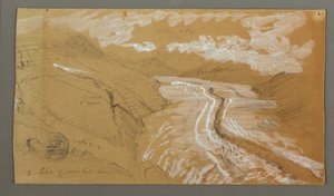Rajz, Glacier, 1868. augusztus 21. alkotó: Frederic Edwin Church