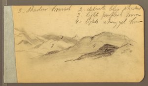 Rajz, Hills; hátoldal: Fej, 1889 alkotó: Frederic Edwin Church