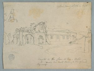 Rajz, Hospital de San Juan de Dios, Honda, Kolumbia, 1853 alkotó: Frederic Edwin Church