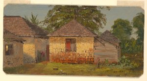 Rajz, házak, "Salus hegy", 1865. június alkotó: Frederic Edwin Church