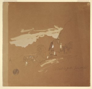 Rajz, házak Berchtesgaden közelében, Bajorország, 1868. július 26. alkotó: Frederic Edwin Church