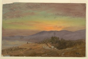 Rajz, Hudson-völgy, naplemente, 1869-70 alkotó: Frederic Edwin Church