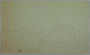 Rajz, Jéghegy két csúccsal, 1859 június vagy július alkotó: Frederic Edwin Church