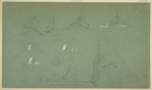 Rajz, Jéghegyek, 1859. július 7. és 9., július 7. alkotó: Frederic Edwin Church