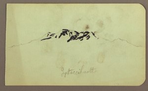 Rajz, Itaccihuatl csúcsok; hátoldal: Sütő kemence, 1883 alkotó: Frederic Edwin Church
