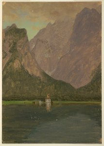 Rajz, Koenigsee, Berchtesgaden közelében, Bajorország, 1868 alkotó: Frederic Edwin Church