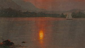 Rajz, Millinocket-tó, naplemente, 1870-80 alkotó: Frederic Edwin Church
