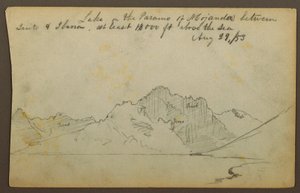 Rajz, tó, Mojanda sivatag, Ecuador, 1853. augusztus 29. alkotó: Frederic Edwin Church