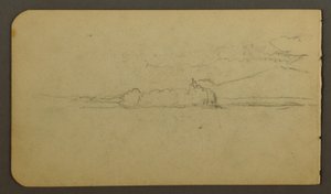 Rajz, A tó a Katahdin hegy felé néz, 1878 alkotó: Frederic Edwin Church