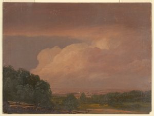 Rajz, tájkép (valószínűleg Hudson-völgy), 1860-70 alkotó: Frederic Edwin Church