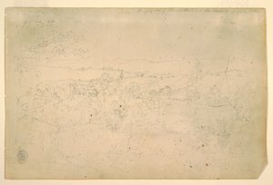 Rajz, tájkép, 1844 július alkotó: Frederic Edwin Church