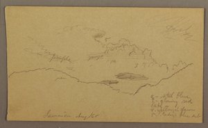 Rajz, Tájkép, 1865. május-augusztus alkotó: Frederic Edwin Church