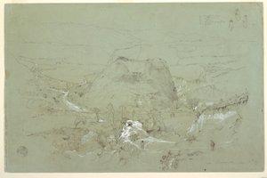 Rajz, Tájkép Guaranda közelében, Ecuador, 1857. június 5. alkotó: Frederic Edwin Church