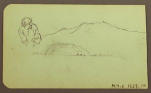Rajz, tájkép; hátoldal: alak, tájkép, 1883 alkotó: Frederic Edwin Church