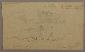 Rajz, tájkép; hátoldal: Égbolt, 1865. augusztus alkotó: Frederic Edwin Church