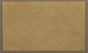 Rajz, tájkép; hátoldal: fa tájban, égbolt, 1865. május-augusztus alkotó: Frederic Edwin Church