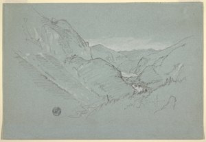 Rajz, Tájkép az Alpokból, 1868. augusztus-szeptember, augusztus-szeptember alkotó: Frederic Edwin Church