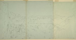 Rajz, Tájkép El Yemanban, 1868 alkotó: Frederic Edwin Church