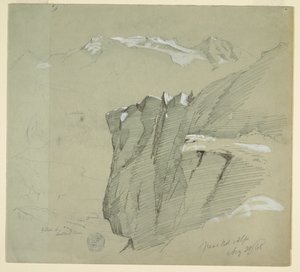 Rajz, Tájkép a Berni-Alpokban, 1868. augusztus 28. alkotó: Frederic Edwin Church