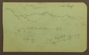 Rajz, Tájkép "Lagos közelében"; hátoldal: Tájkép, 1883 alkotó: Frederic Edwin Church