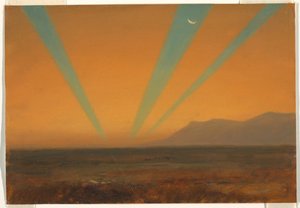 Rajz, Tájkép naplementével, 1860-70 alkotó: Frederic Edwin Church