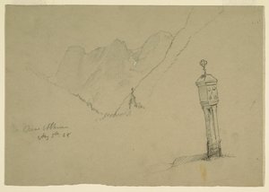 Rajz, Tájképek Golling és Abtenau között, 1868. augusztus 5. alkotó: Frederic Edwin Church
